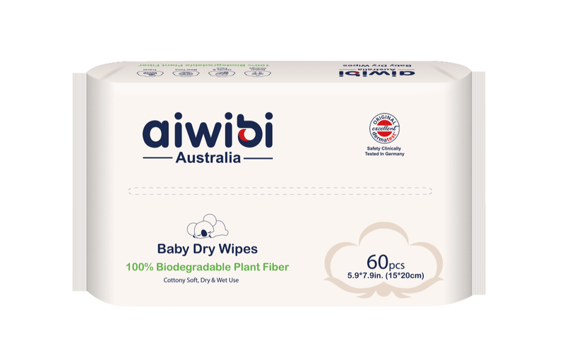 AIWIBI Մանկական Չոր Անձեռոցիկներ-Մեկանգամյա Օգտագործման Սրբիչ 60 հատ